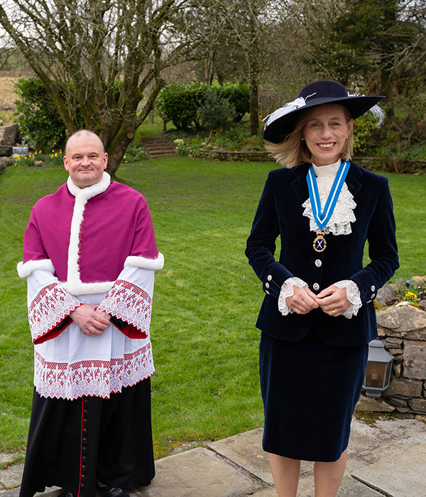 Julie Barton & Canon Paul at the installation of High Sheriff of Cumbria