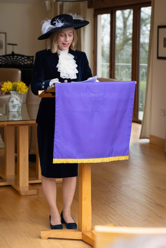 High Sheriff Julie Barton giving a speech at her installation ceremony