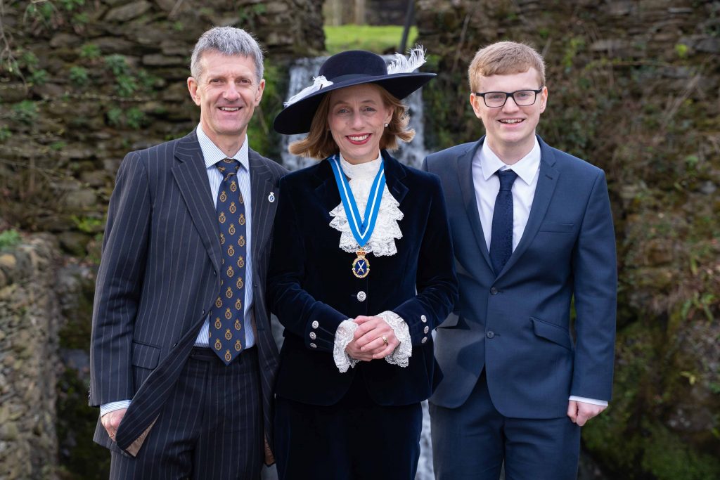 Peter, Julie & John Barton at the installation of High Sheriff of Cumbria