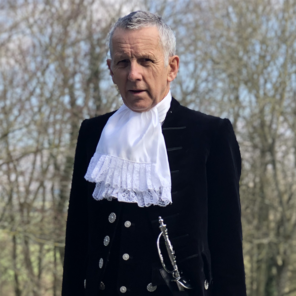 Headshot of Alan McViety High Sheriff of Cumbria 2022/2023 in ceremonial dress