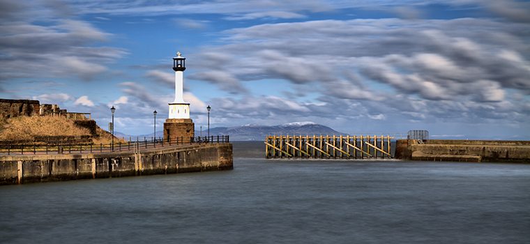 View of Maryport lighthouse looking towards to the sea